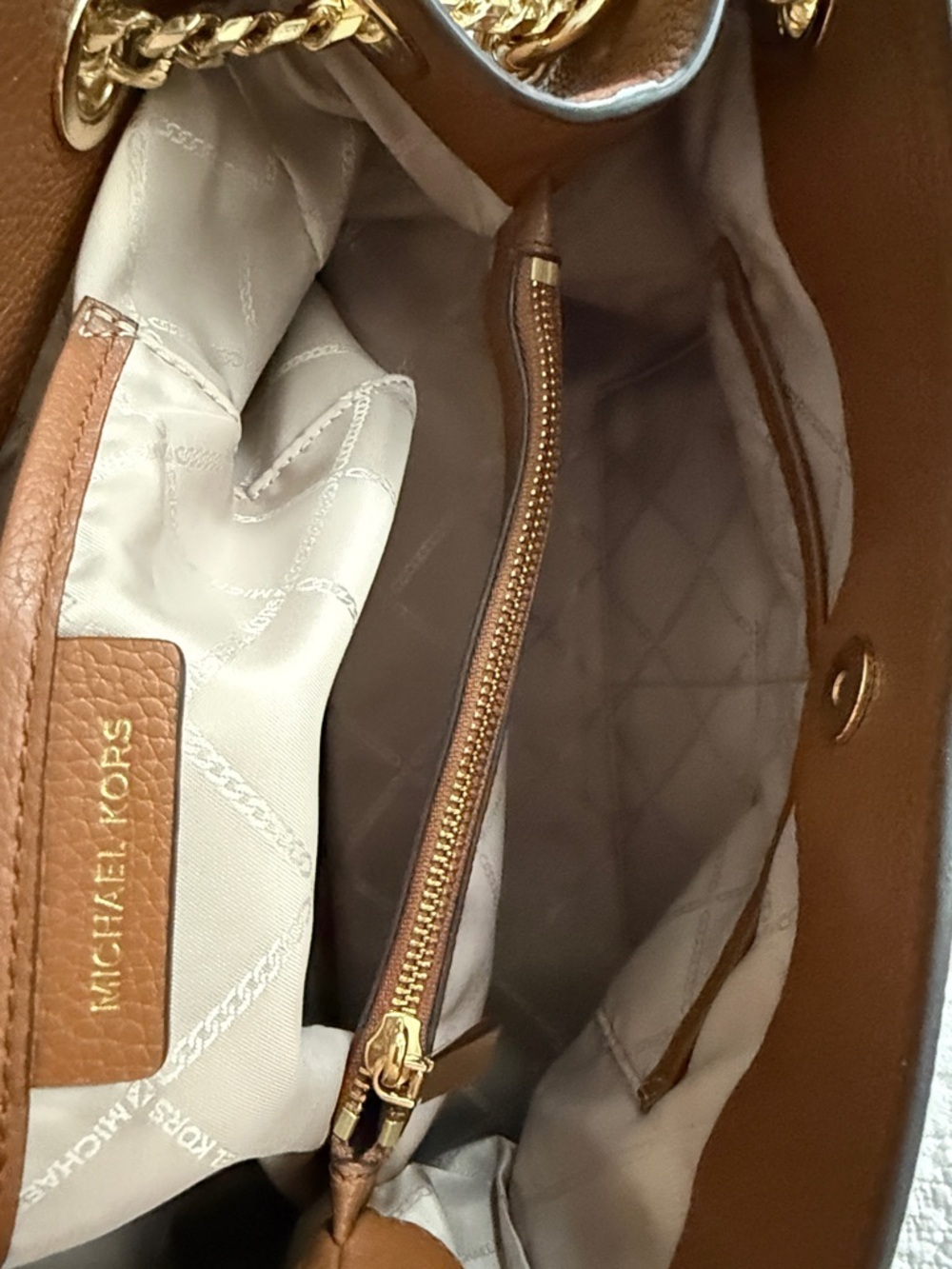Michael Kors Jet Set Chain Legacy Shoulder Bag Chestnut Brown Pebbled Leather - Picture 12 of 16
